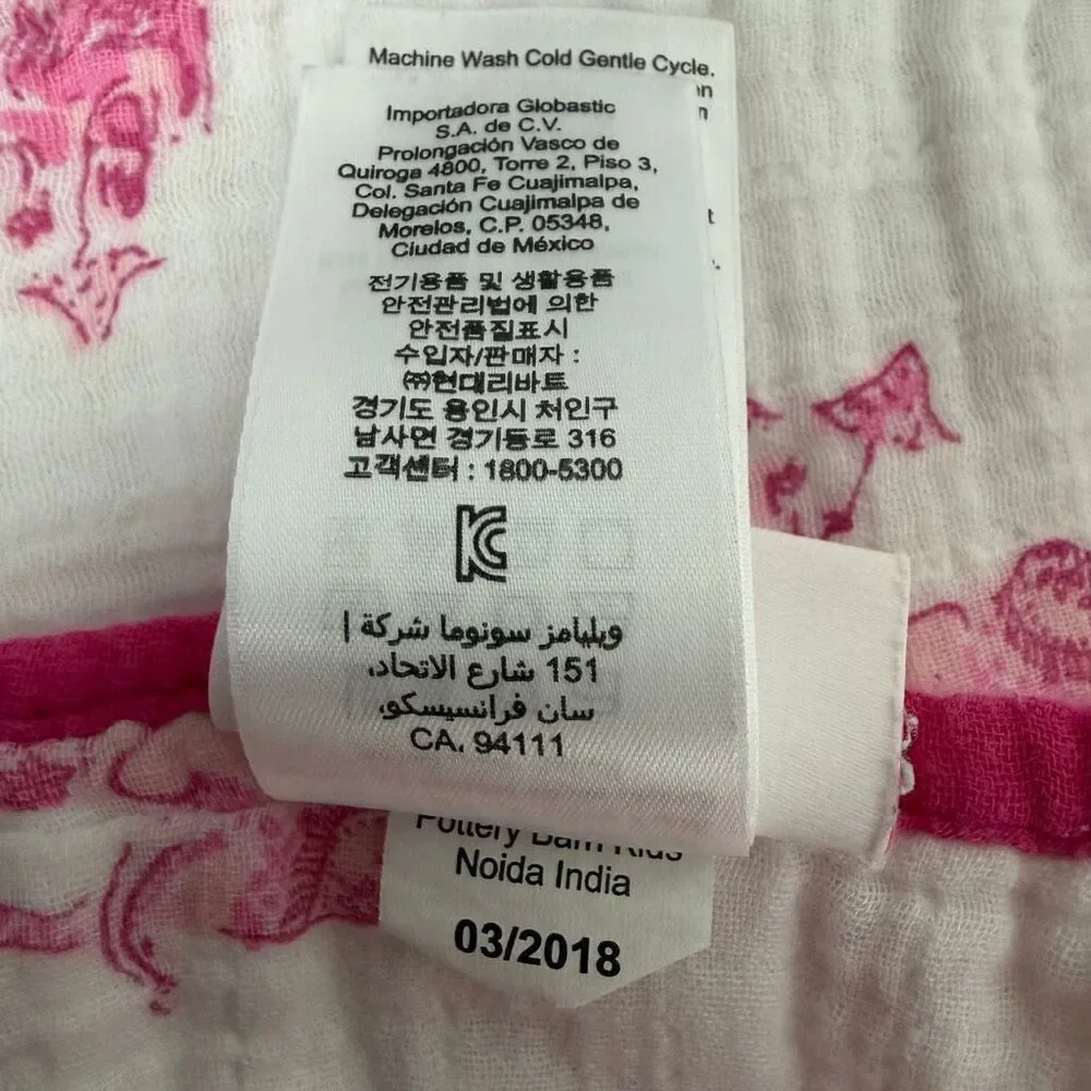 Pottery Barn Kids Lilly Pulitzer 30”x40” Elephant Bazaar Monogrammed Blanket